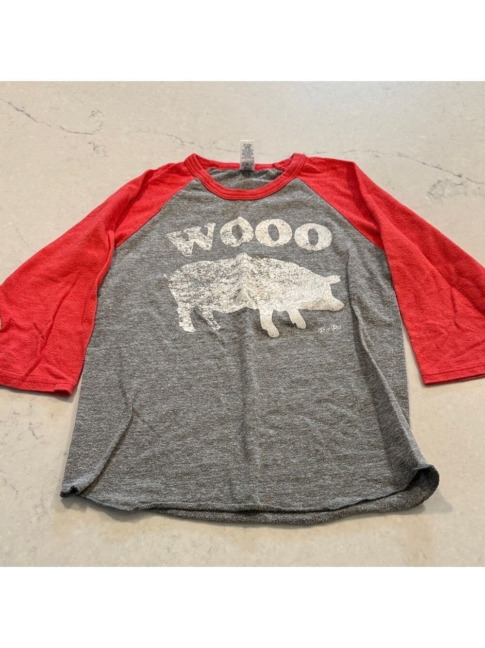 Rock City Razorback Red and Gray Raglan Shirt Kids Size 10